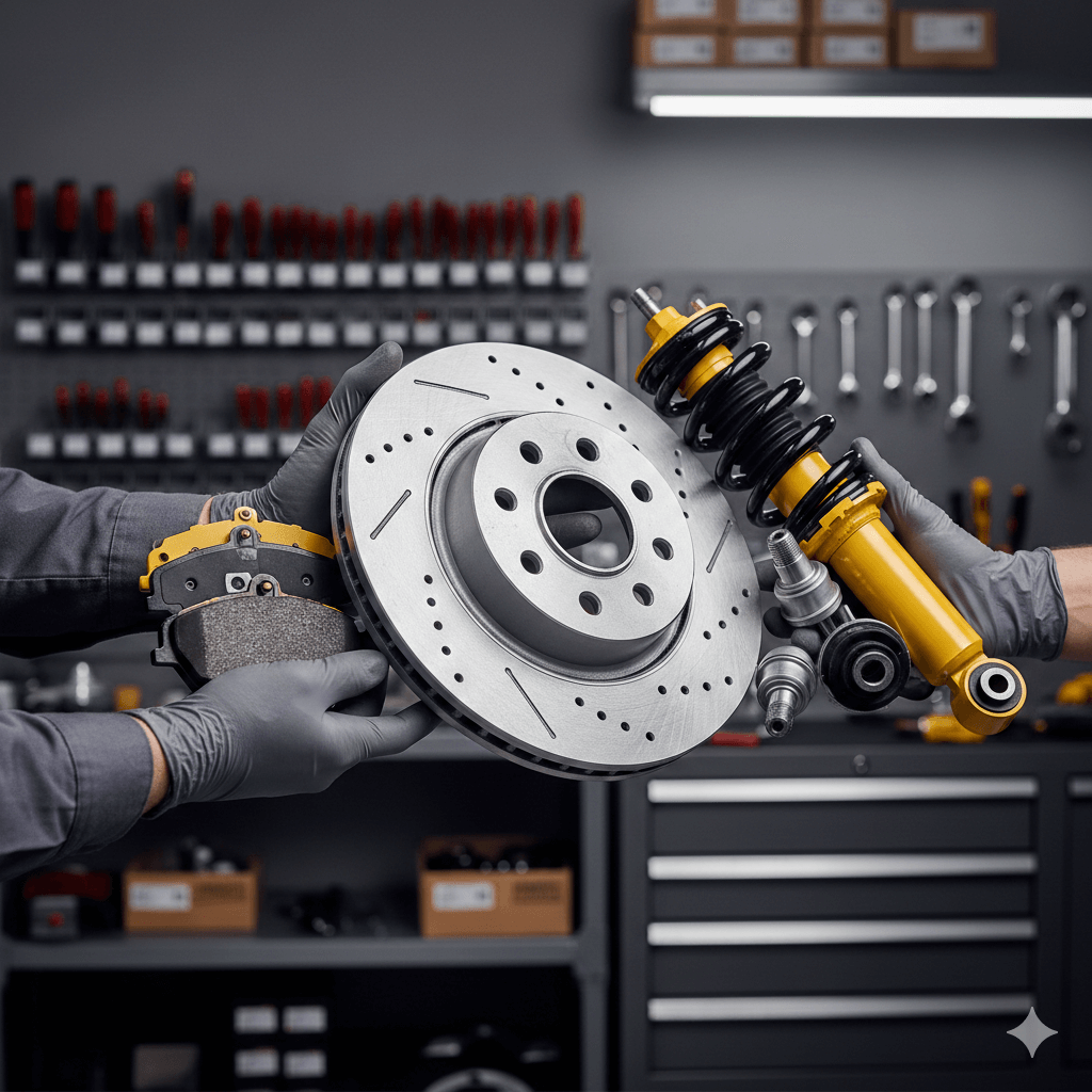 Aquí tienes los metadatos optimizados para SEO + GEO de la imagen del blog de Autopartes TJ 👇 📌 Nombre del archivo (antes de subirla) comprar-refacciones-correctamente-autopartes-tj.jpg 📌 Title (Título de imagen) Comprar refacciones automotrices correctamente | Autopartes TJ 📌 Alt Text (Texto alternativo – clave para SEO) Disco de freno, balatas y amortiguador sobre mesa de trabajo en taller automotriz representando la compra correcta de refacciones.