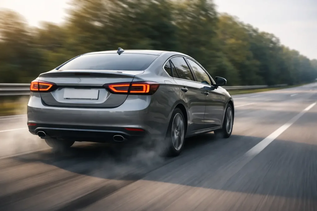 Auto con pérdida de potencia en carretera